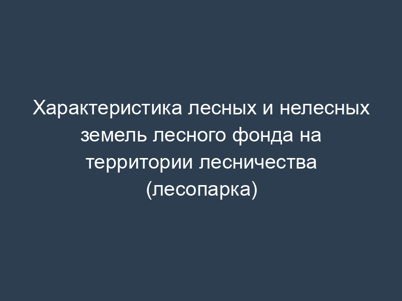 Характеристика лесных и нелесных земель лесного фонда на территории лесничества (лесопарка)
