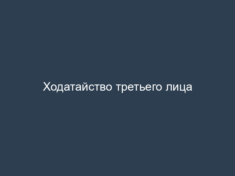 Ходатайство третьего лица