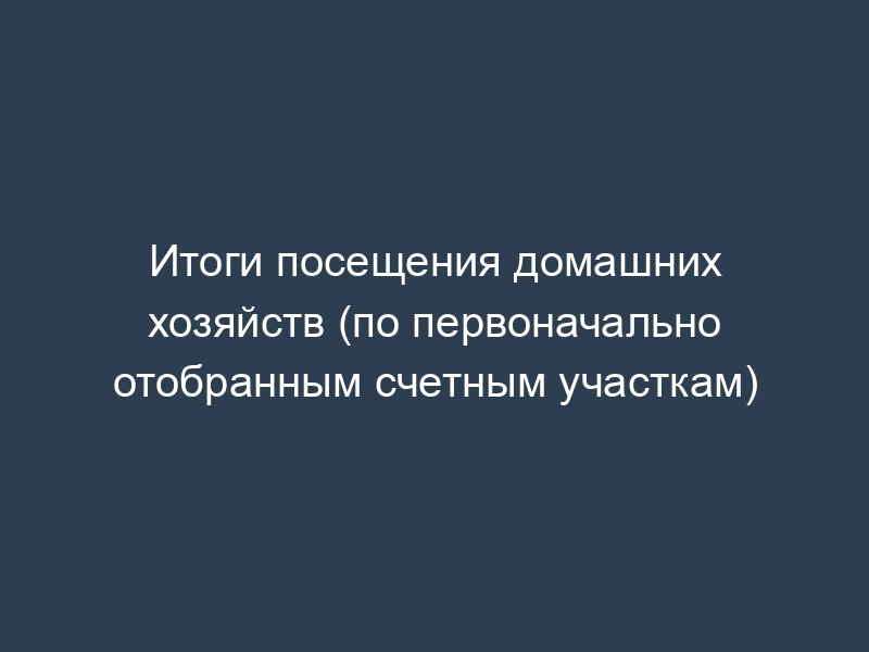 Итоги посещения домашних хозяйств (по первоначально отобранным счетным участкам)