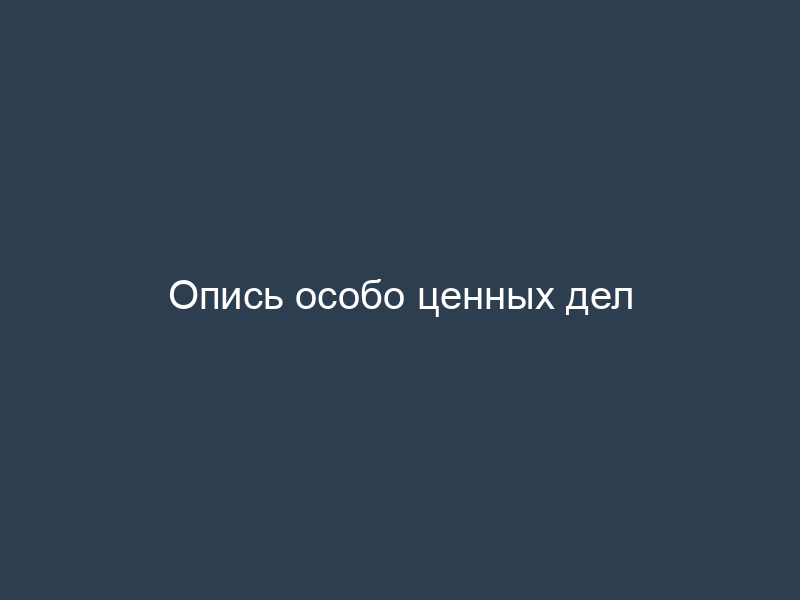 Опись особо ценных дел