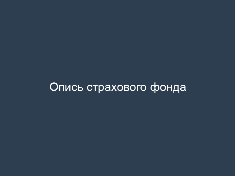 Опись страхового фонда