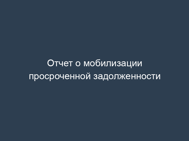 Отчет о мобилизации просроченной задолженности