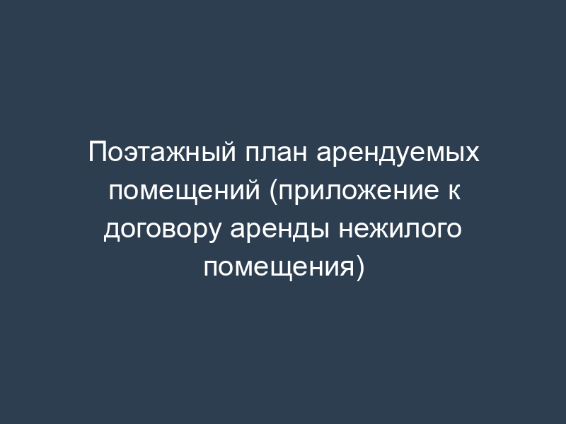 Поэтажный план арендуемых помещений (приложение к договору аренды нежилого помещения)
