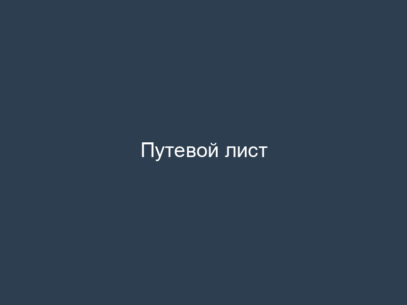 Путевой лист