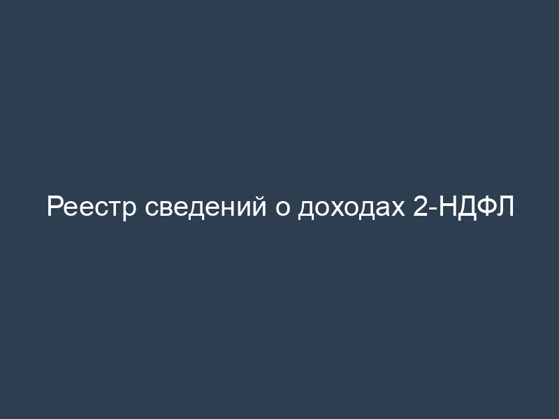 Реестр сведений о доходах 2-НДФЛ