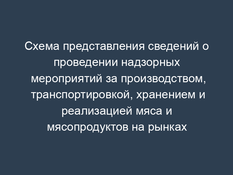 Схема представления сведений о проведении надзорных мероприятий за производством, транспортировкой, хранением и реализацией мяса и мясопродуктов на рынках