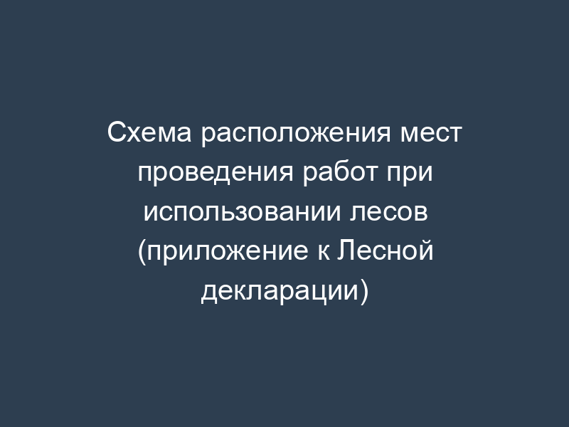 Схема расположения мест проведения работ при использовании лесов (приложение к Лесной декларации)