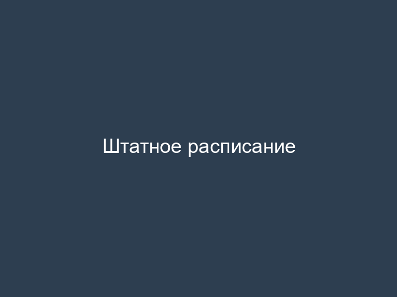 Штатное расписание