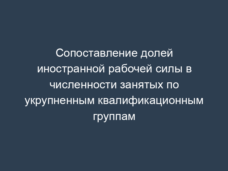 Сопоставление долей иностранной рабочей силы в численности занятых по укрупненным квалификационным группам