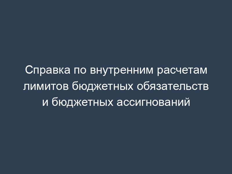 Справка по внутренним расчетам лимитов бюджетных обязательств и бюджетных ассигнований
