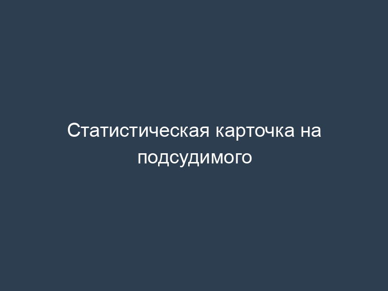Статистическая карточка на подсудимого
