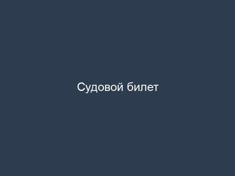 Судовой билет