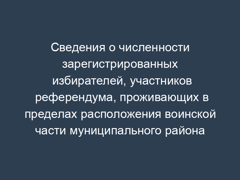 Сведения о численности зарегистрированных избирателей, участников референдума, проживающих в пределах расположения воинской части муниципального района (городского округа, внутригородской территории города федерального значения, консульского округа, города Байконур) субъекта Российской Федерации (иностранного государства). Форма N 3.1риур
