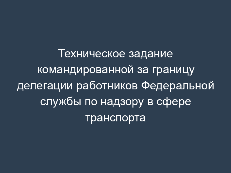 Техническое задание командированной за границу делегации работников Федеральной службы по надзору в сфере транспорта